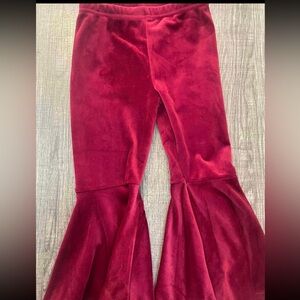 Red Velvet Flared Pants
